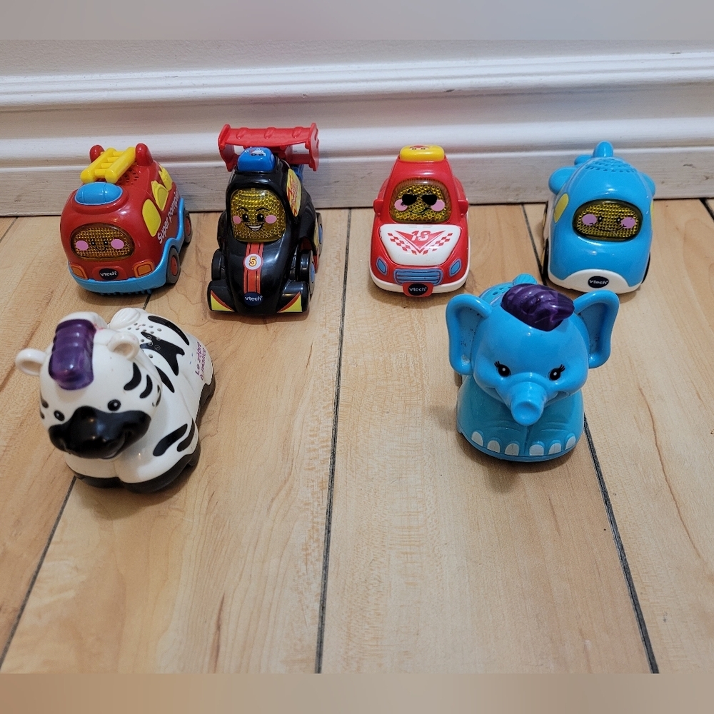 6 Working French Vtech Go Go Smart Vehicles & Animals
